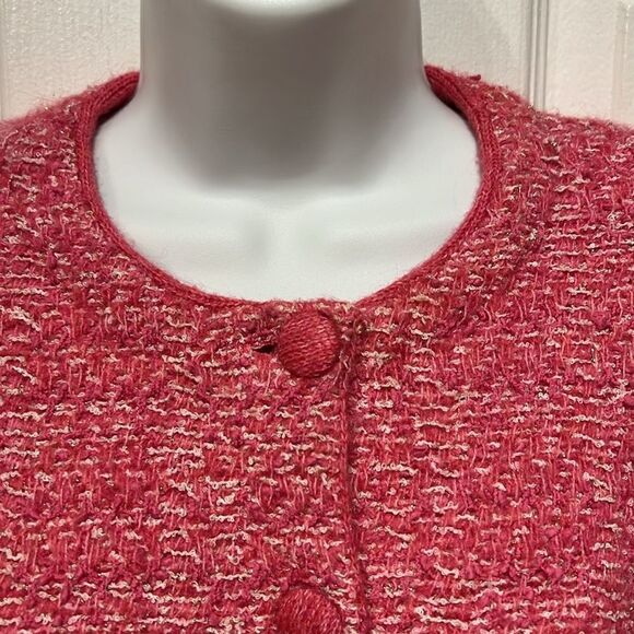 Zara Pink Cotton Blend Button‎ Up Cropped Cardigan Size M - Picture 2 of 11